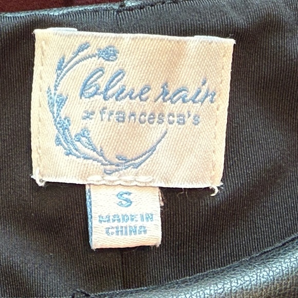 Francesca’s Blue Rain Faux Leather Bodysuit – Black, Women’s Small - Picture 6 of 8